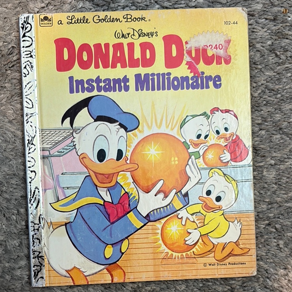 Vintage 1978 Disney Little Golden Book: Donald Duck Instant Millionaire